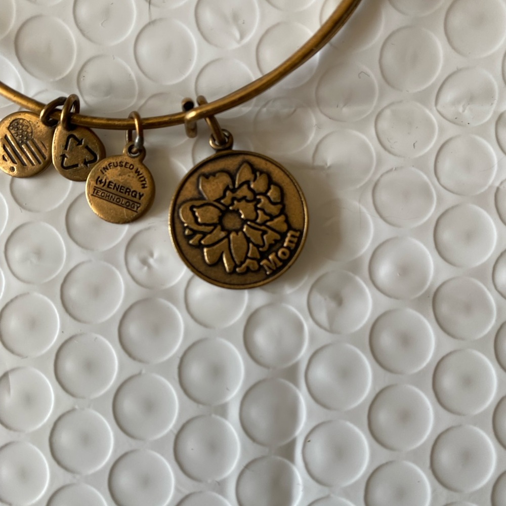 Gold Charm Bangle Bracelet - Picture 2 of 3
